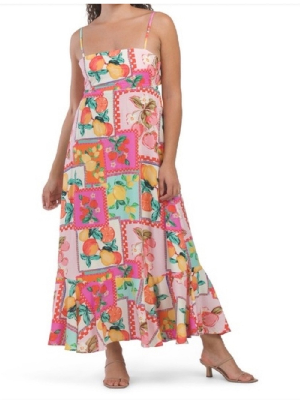 PAPER HEART Anthropologie Fruit Print Maxi Dress